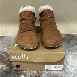 Earth Tan Winter Boots with Faux Fur Lining